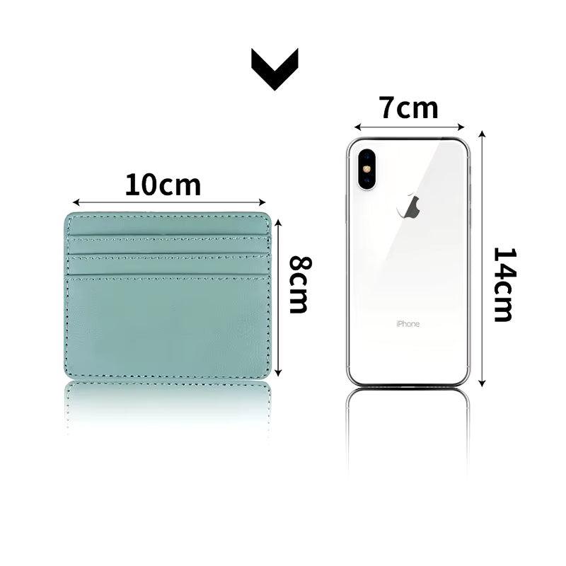PU Leather ID Card Case - Slim Multi-Slot Holder for Bank/Credit Cards